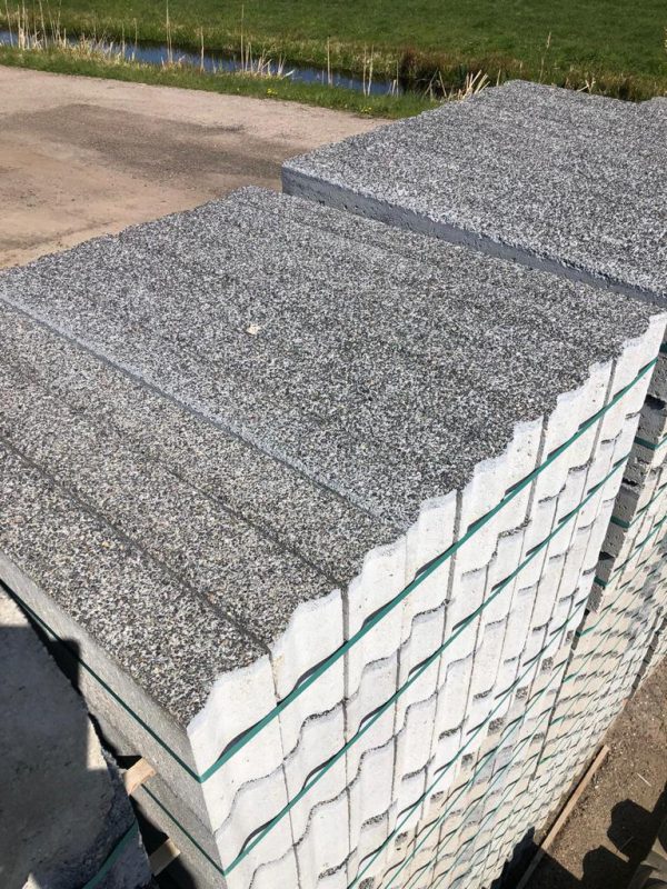 10x20 betonbanden met basalt laag